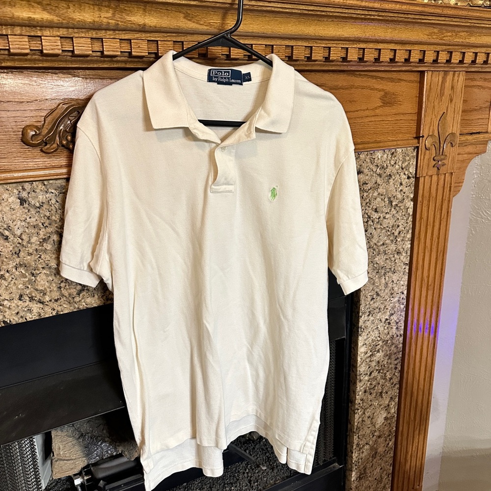 Polo by Ralph Lauren Men's Cream Polo Shirt XL